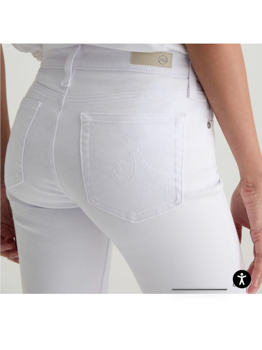 AG Adriano Goldschmied Women's Cream Straight Leg Jeans